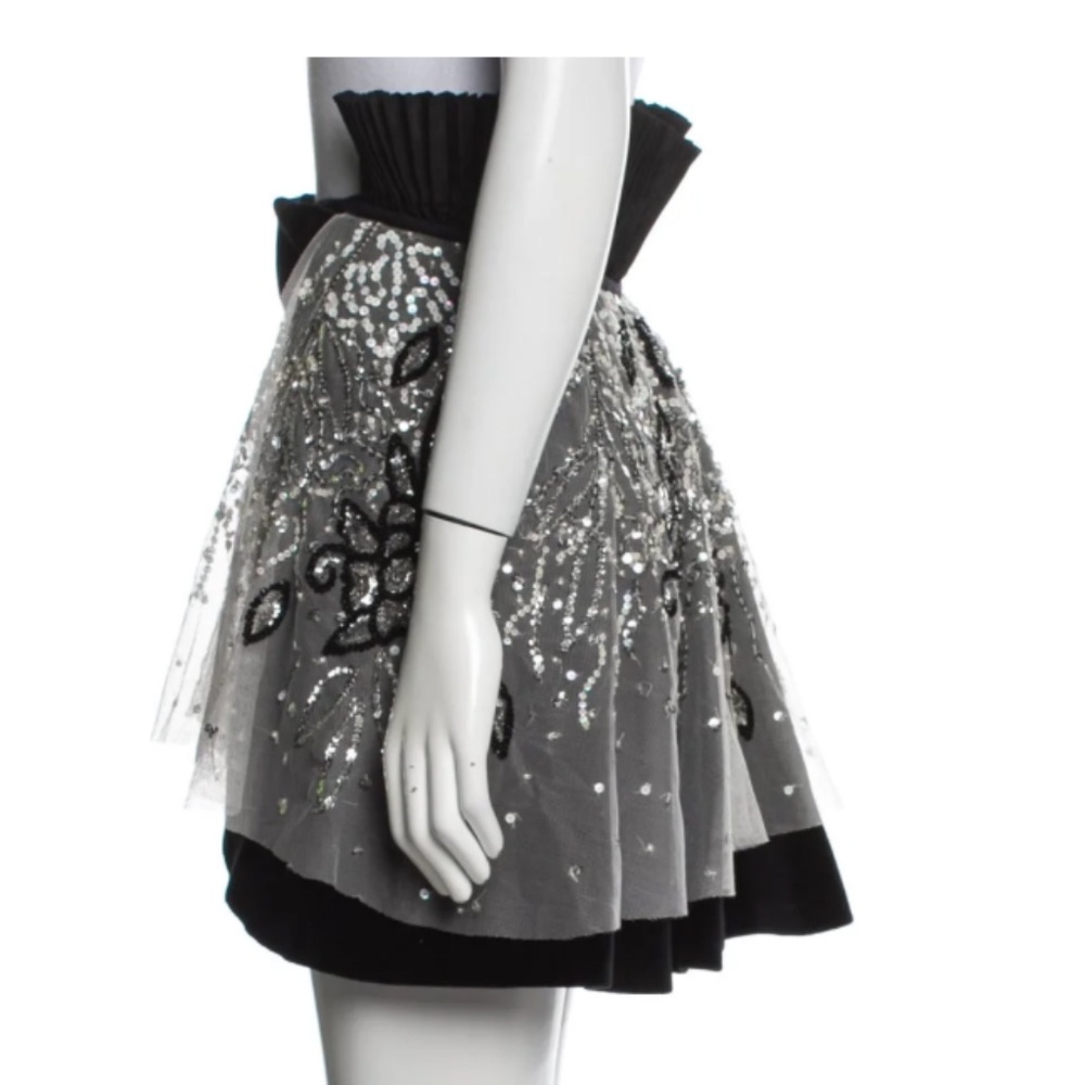 Bluemarine Sequin Tie Pleated Skirt